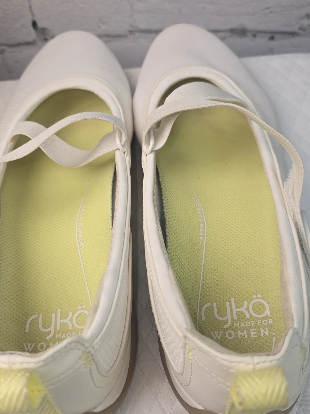 Ryka era Mary Jane flats cream canvas retro-inspired casual comfort women’s 12